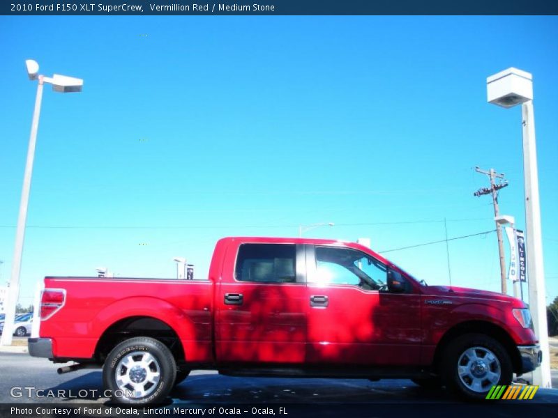 Vermillion Red / Medium Stone 2010 Ford F150 XLT SuperCrew