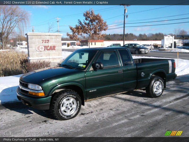 Forest Green Metallic / Graphite 2002 Chevrolet S10 LS Extended Cab 4x4