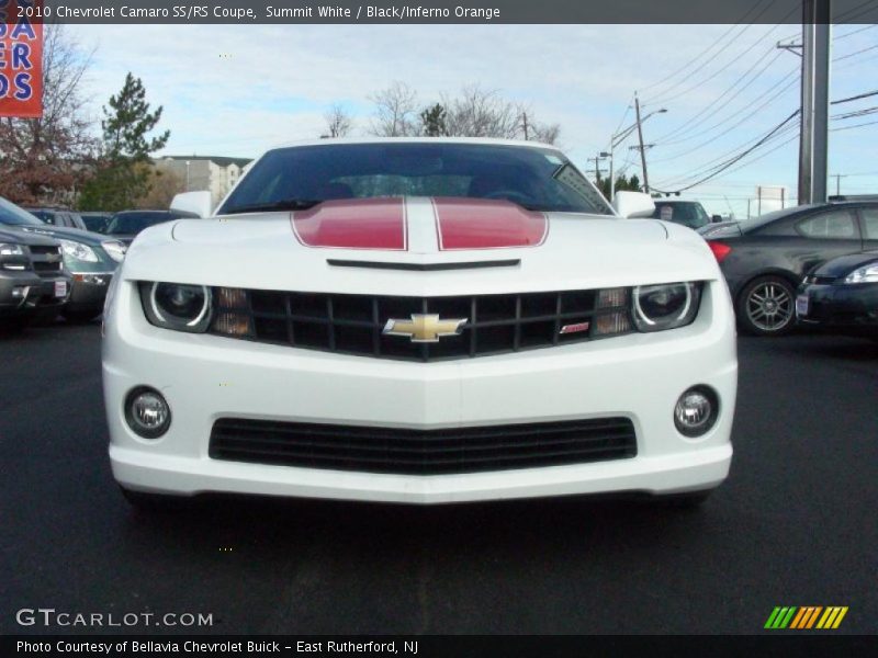 Summit White / Black/Inferno Orange 2010 Chevrolet Camaro SS/RS Coupe