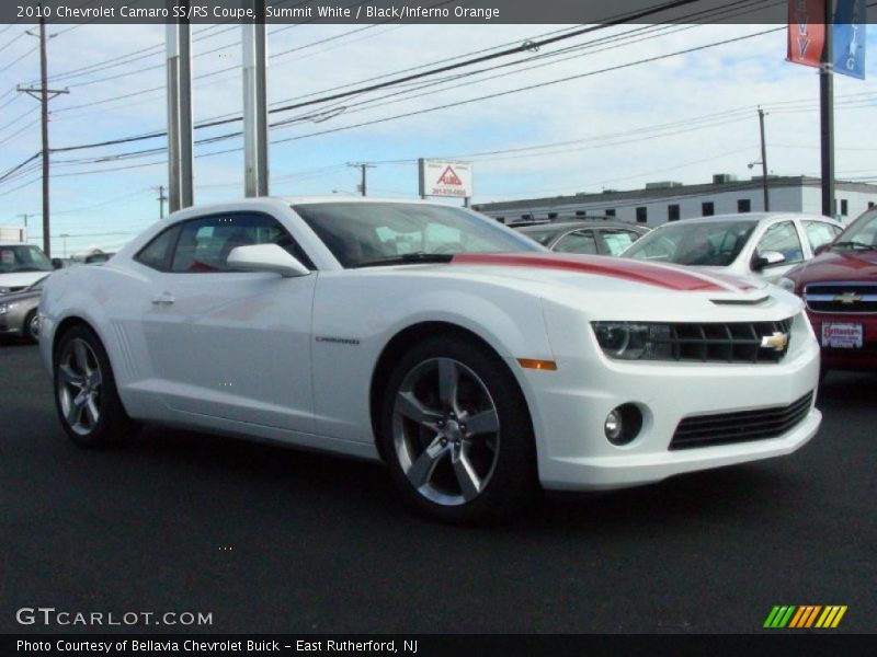 Summit White / Black/Inferno Orange 2010 Chevrolet Camaro SS/RS Coupe