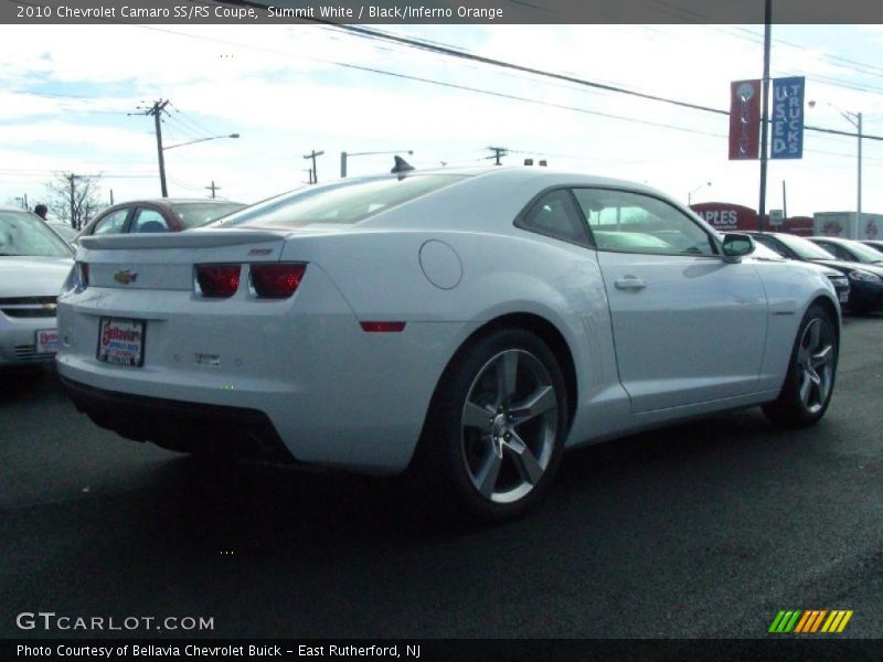 Summit White / Black/Inferno Orange 2010 Chevrolet Camaro SS/RS Coupe