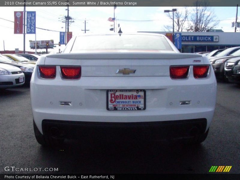 Summit White / Black/Inferno Orange 2010 Chevrolet Camaro SS/RS Coupe