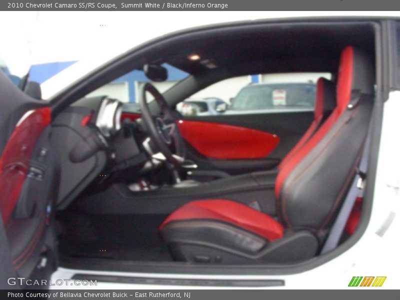Summit White / Black/Inferno Orange 2010 Chevrolet Camaro SS/RS Coupe
