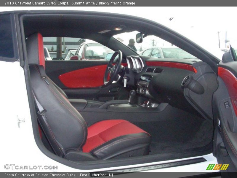 Summit White / Black/Inferno Orange 2010 Chevrolet Camaro SS/RS Coupe