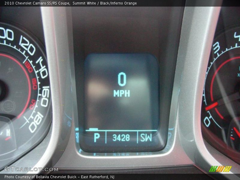 Summit White / Black/Inferno Orange 2010 Chevrolet Camaro SS/RS Coupe