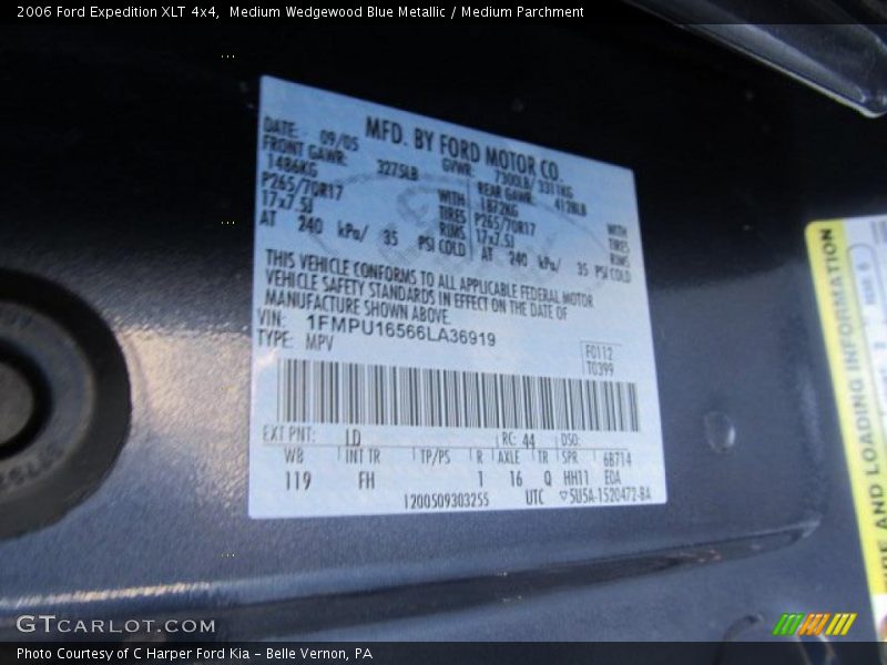 Medium Wedgewood Blue Metallic / Medium Parchment 2006 Ford Expedition XLT 4x4