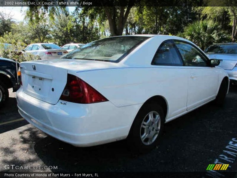 Taffeta White / Beige 2002 Honda Civic LX Coupe