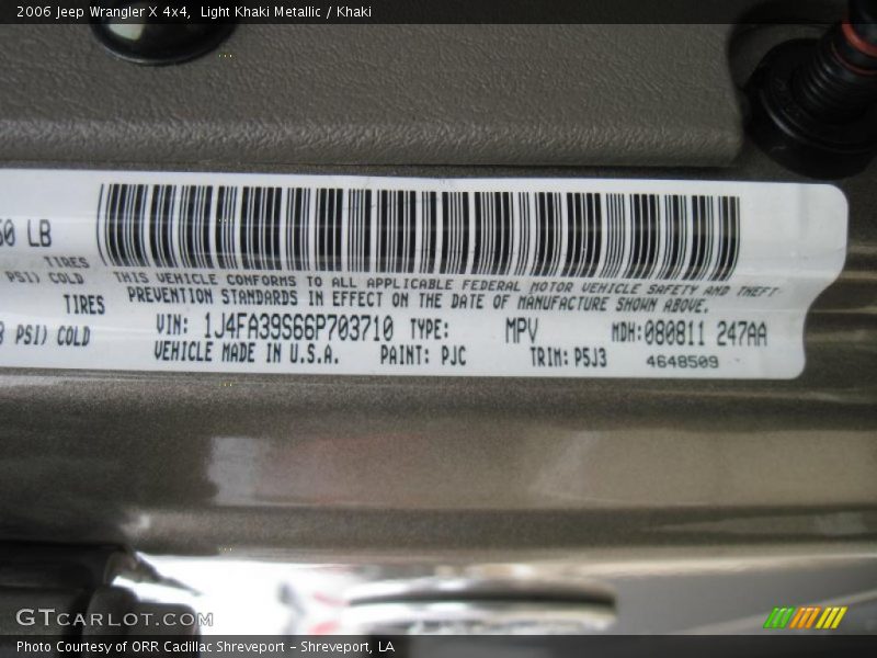 Light Khaki Metallic / Khaki 2006 Jeep Wrangler X 4x4