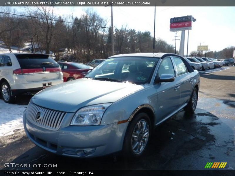Light Ice Blue Metallic / Medium Light Stone 2008 Mercury Sable Premier AWD Sedan