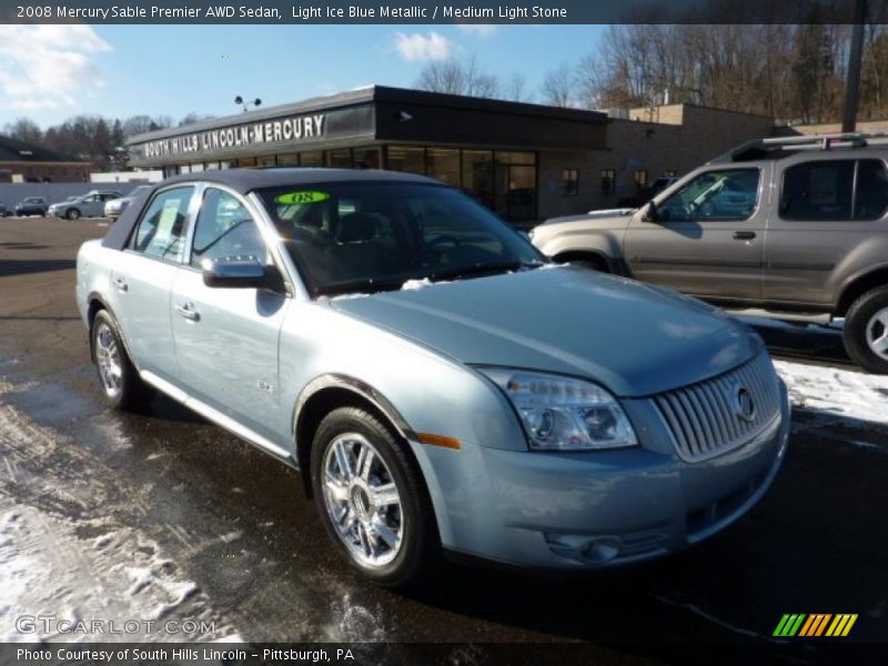 Light Ice Blue Metallic / Medium Light Stone 2008 Mercury Sable Premier AWD Sedan