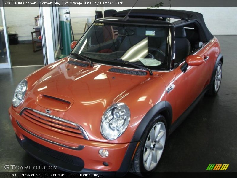 Hot Orange Metallic / Panther Black 2005 Mini Cooper S Convertible