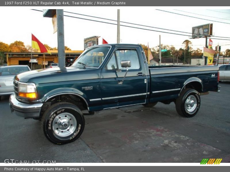 Teal Metallic / Medium Graphite 1997 Ford F250 XLT Regular Cab 4x4