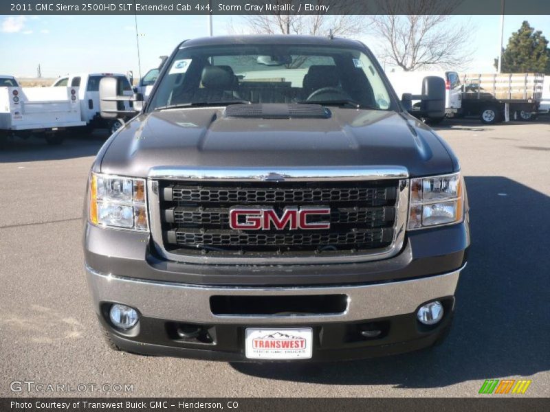 Storm Gray Metallic / Ebony 2011 GMC Sierra 2500HD SLT Extended Cab 4x4