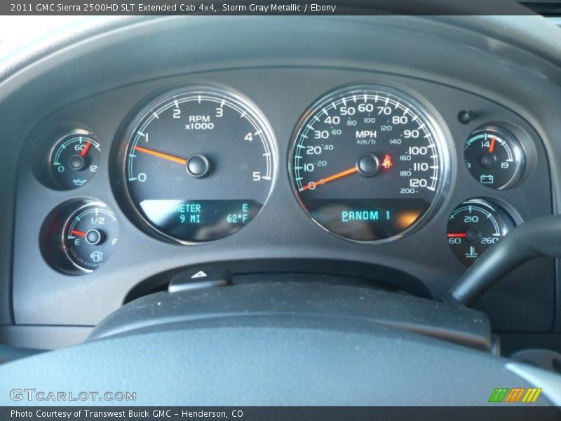 Storm Gray Metallic / Ebony 2011 GMC Sierra 2500HD SLT Extended Cab 4x4