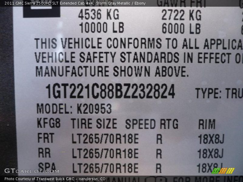 Storm Gray Metallic / Ebony 2011 GMC Sierra 2500HD SLT Extended Cab 4x4