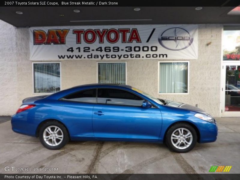 Blue Streak Metallic / Dark Stone 2007 Toyota Solara SLE Coupe