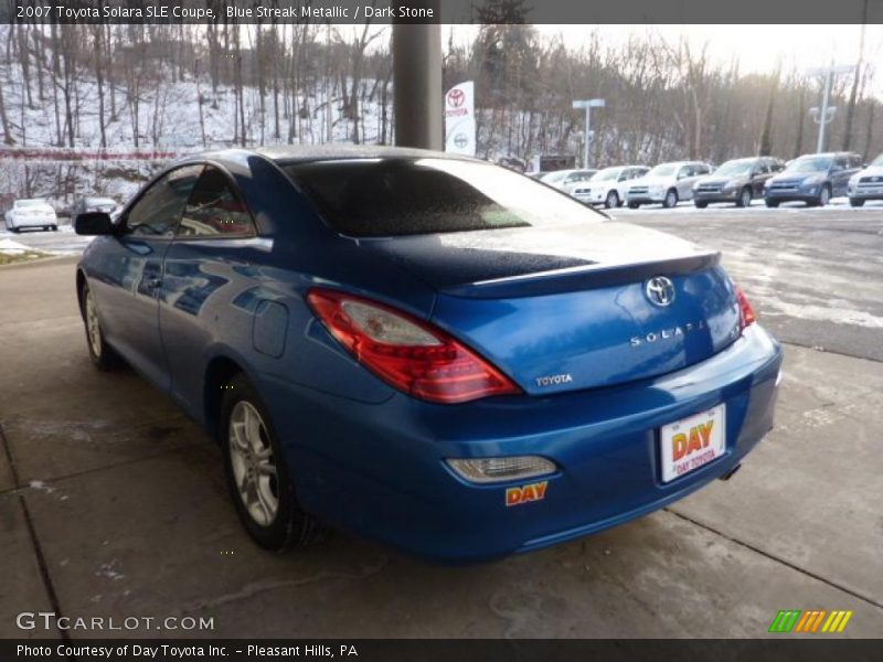 Blue Streak Metallic / Dark Stone 2007 Toyota Solara SLE Coupe