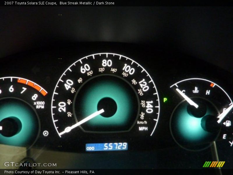 Blue Streak Metallic / Dark Stone 2007 Toyota Solara SLE Coupe
