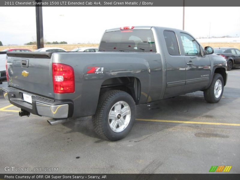 Steel Green Metallic / Ebony 2011 Chevrolet Silverado 1500 LTZ Extended Cab 4x4