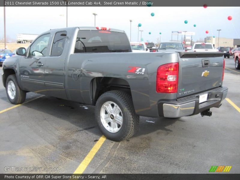 Steel Green Metallic / Ebony 2011 Chevrolet Silverado 1500 LTZ Extended Cab 4x4