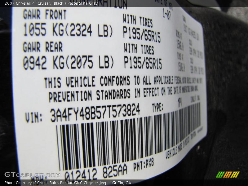 Black / Pastel Slate Gray 2007 Chrysler PT Cruiser