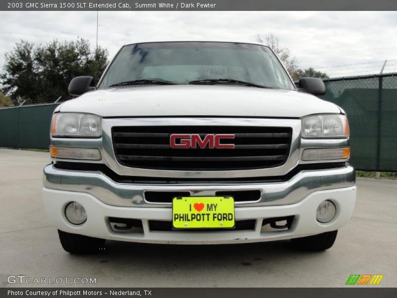 Summit White / Dark Pewter 2003 GMC Sierra 1500 SLT Extended Cab