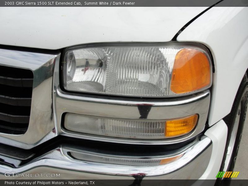 Summit White / Dark Pewter 2003 GMC Sierra 1500 SLT Extended Cab