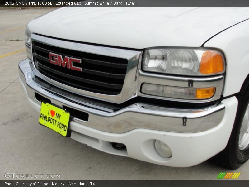 Summit White / Dark Pewter 2003 GMC Sierra 1500 SLT Extended Cab