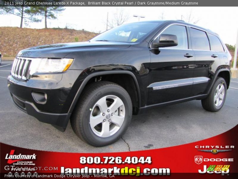 Brilliant Black Crystal Pearl / Dark Graystone/Medium Graystone 2011 Jeep Grand Cherokee Laredo X Package