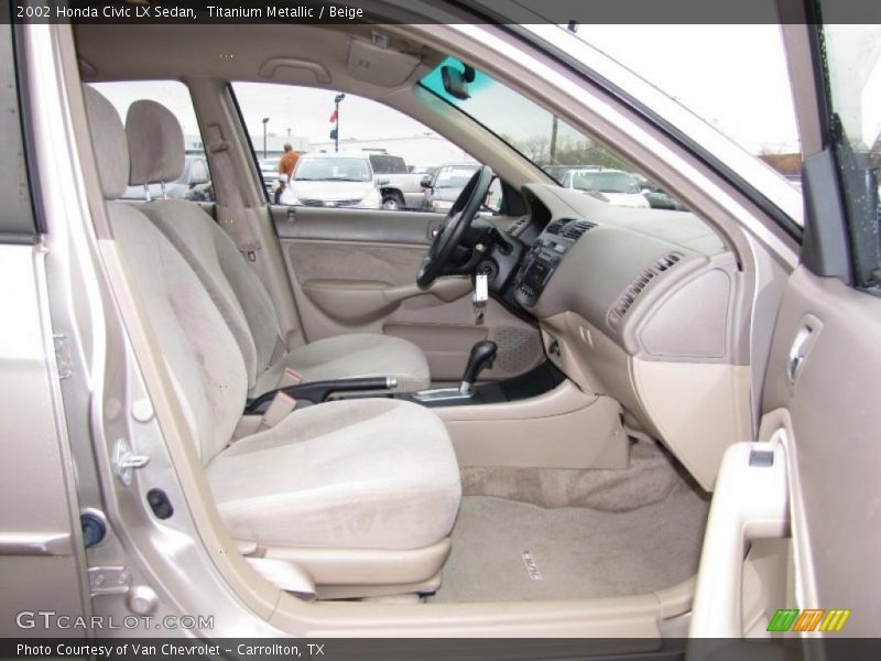 Titanium Metallic / Beige 2002 Honda Civic LX Sedan