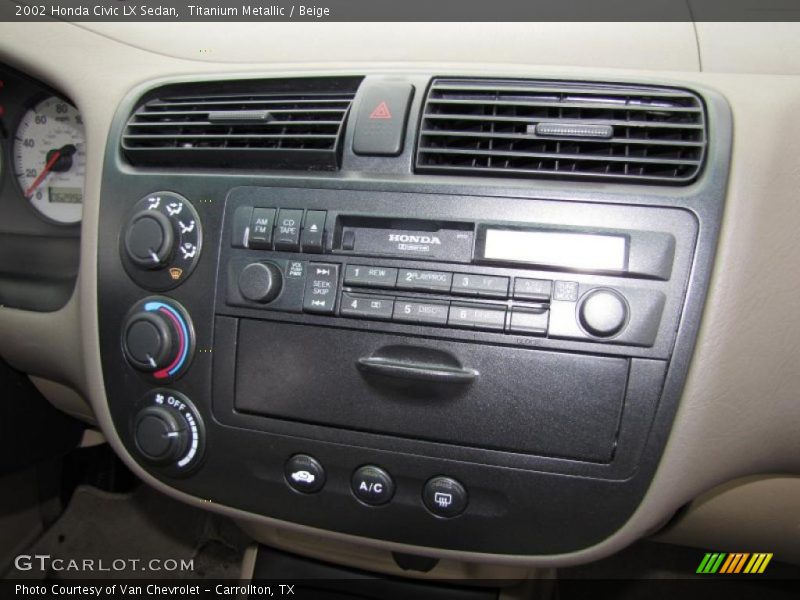 Titanium Metallic / Beige 2002 Honda Civic LX Sedan