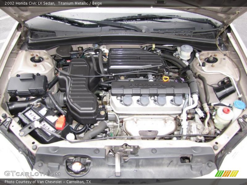  2002 Civic LX Sedan Engine - 1.7 Liter SOHC 16-Valve 4 Cylinder