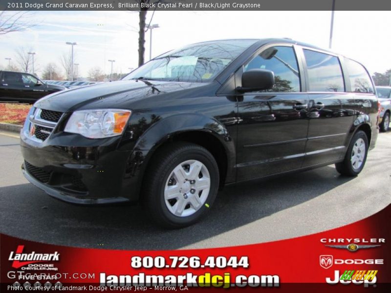 Brilliant Black Crystal Pearl / Black/Light Graystone 2011 Dodge Grand Caravan Express