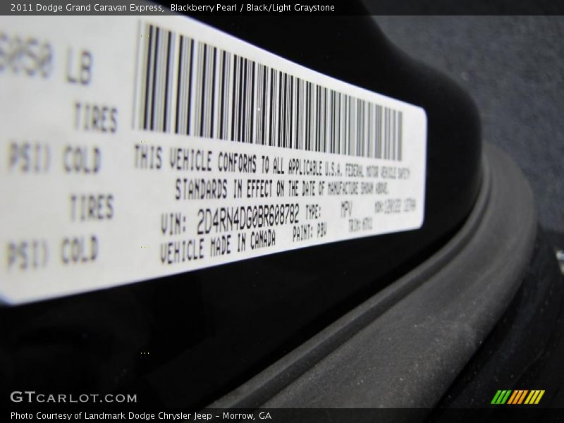 Blackberry Pearl / Black/Light Graystone 2011 Dodge Grand Caravan Express