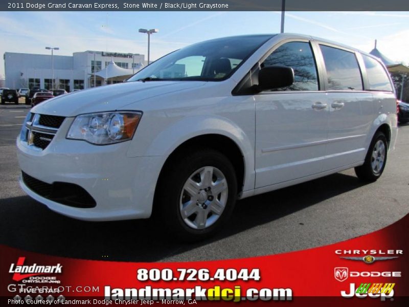 Stone White / Black/Light Graystone 2011 Dodge Grand Caravan Express