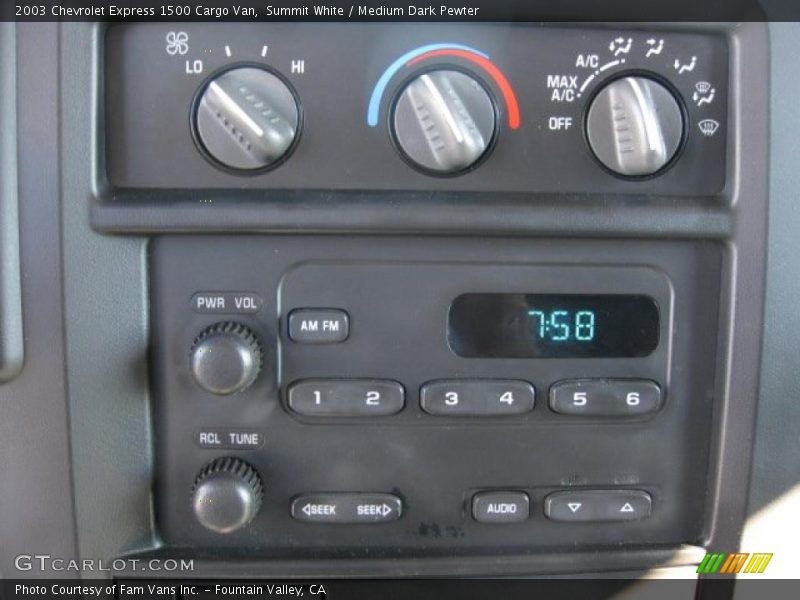 Controls of 2003 Express 1500 Cargo Van