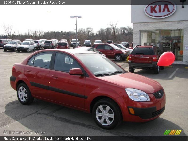 Tropical Red / Gray 2006 Kia Rio LX Sedan