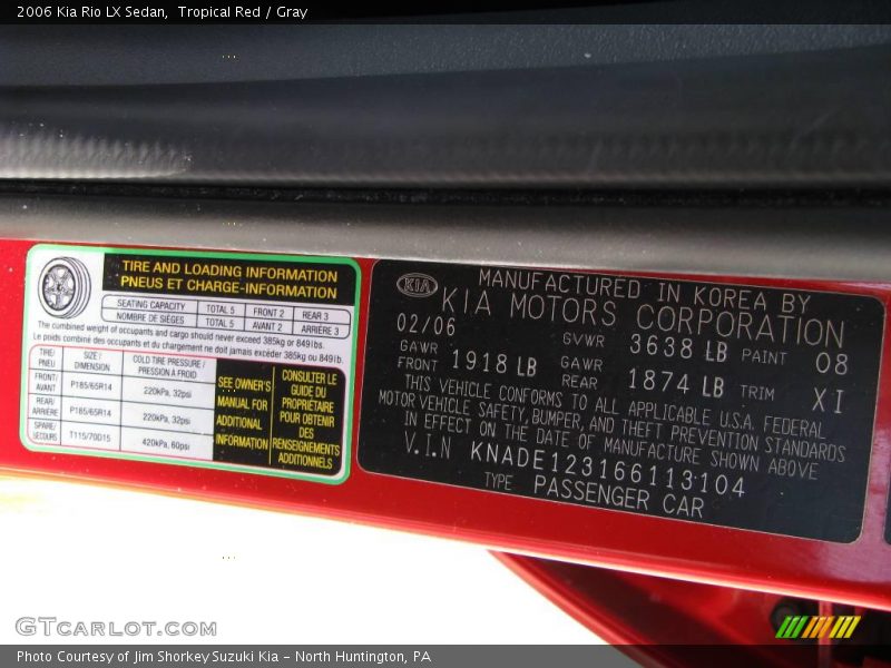 Tropical Red / Gray 2006 Kia Rio LX Sedan