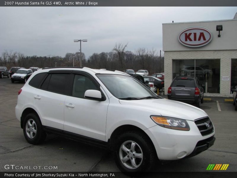 Arctic White / Beige 2007 Hyundai Santa Fe GLS 4WD