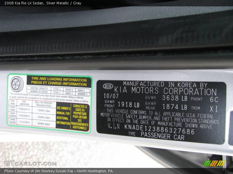 Silver Metallic / Gray 2008 Kia Rio LX Sedan