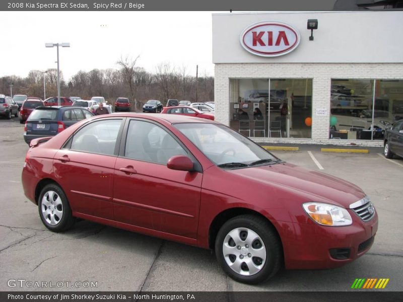 Spicy Red / Beige 2008 Kia Spectra EX Sedan