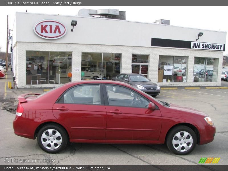 Spicy Red / Beige 2008 Kia Spectra EX Sedan