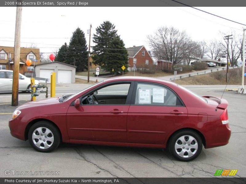 Spicy Red / Beige 2008 Kia Spectra EX Sedan