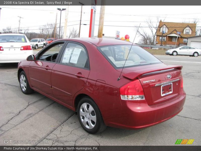 Spicy Red / Beige 2008 Kia Spectra EX Sedan