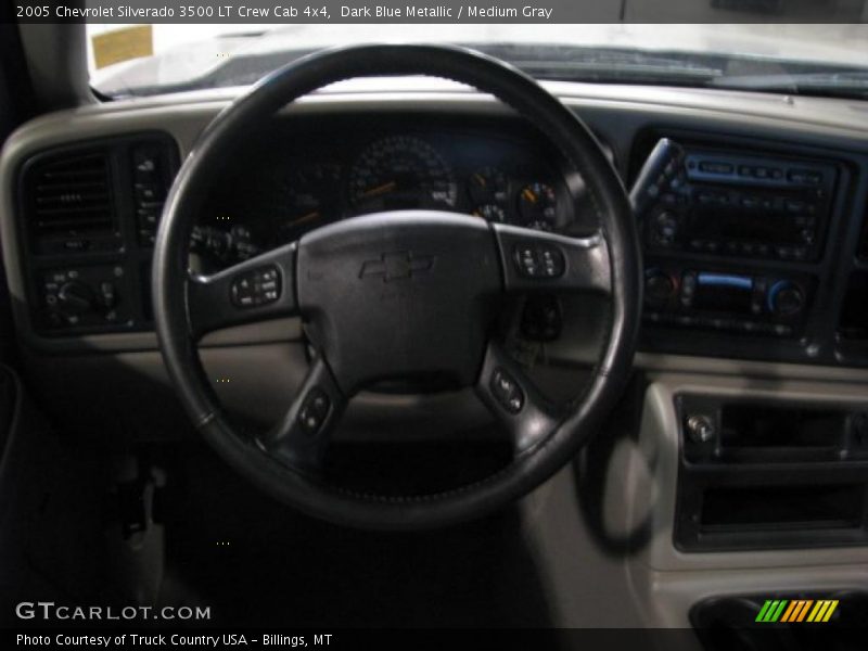 Dark Blue Metallic / Medium Gray 2005 Chevrolet Silverado 3500 LT Crew Cab 4x4