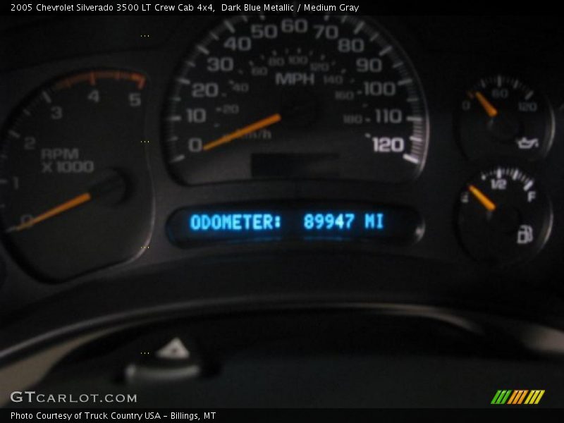 Dark Blue Metallic / Medium Gray 2005 Chevrolet Silverado 3500 LT Crew Cab 4x4