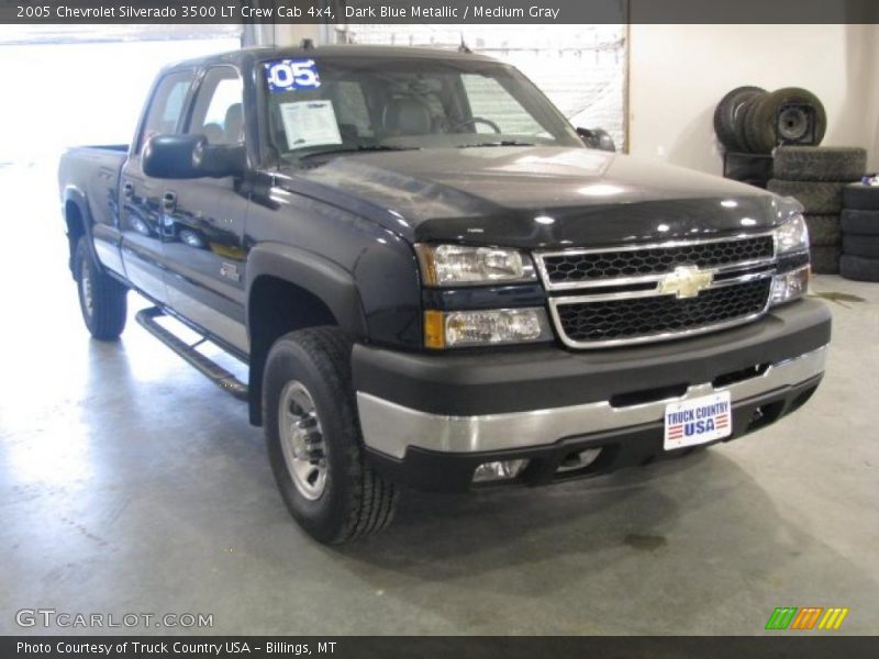 Dark Blue Metallic / Medium Gray 2005 Chevrolet Silverado 3500 LT Crew Cab 4x4