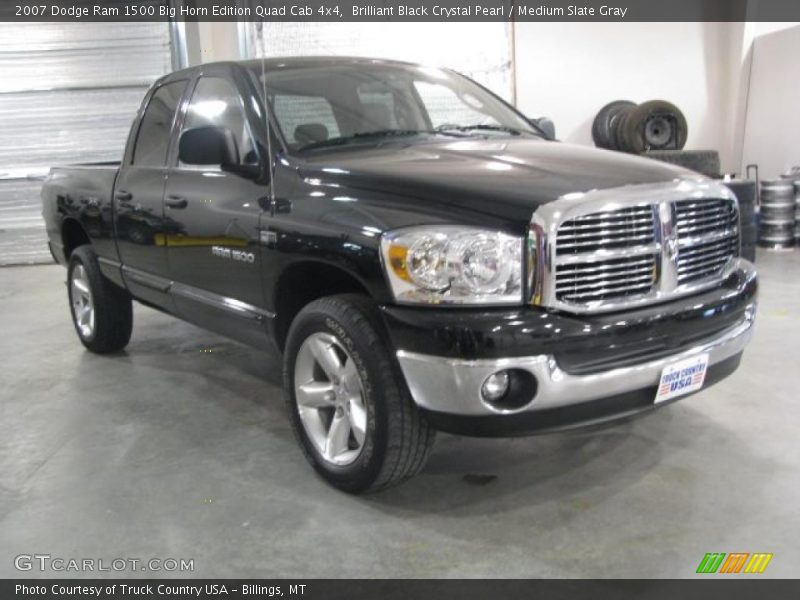 Brilliant Black Crystal Pearl / Medium Slate Gray 2007 Dodge Ram 1500 Big Horn Edition Quad Cab 4x4