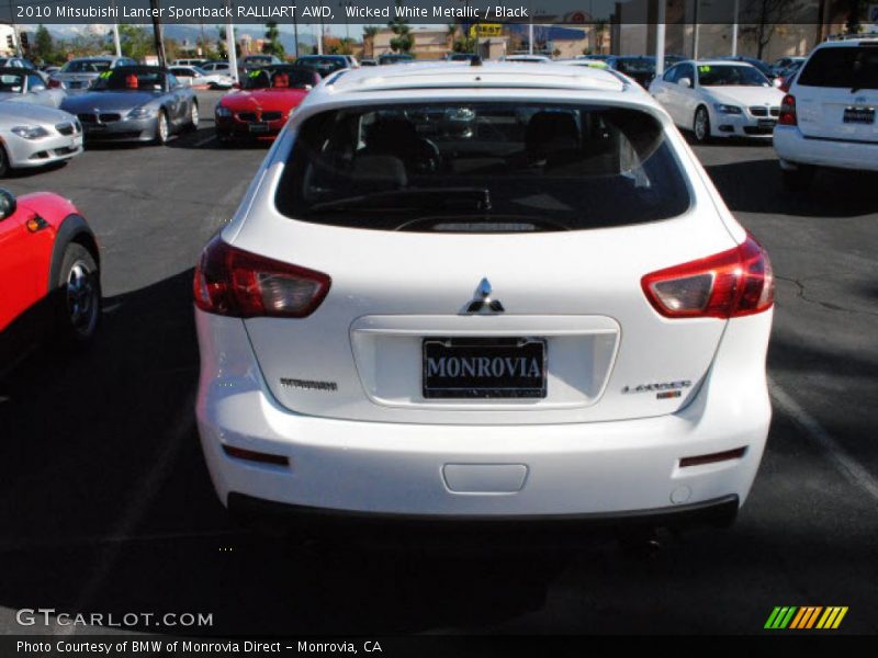 Wicked White Metallic / Black 2010 Mitsubishi Lancer Sportback RALLIART AWD