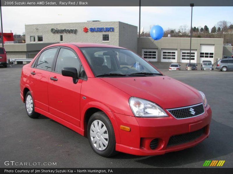 Racy Red / Black 2006 Suzuki Aerio AWD Sedan